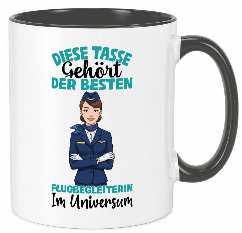 Im Universum: Flugbegleiterin | Stewardess Flughafen lustig Humor Geschenkidee Tasse