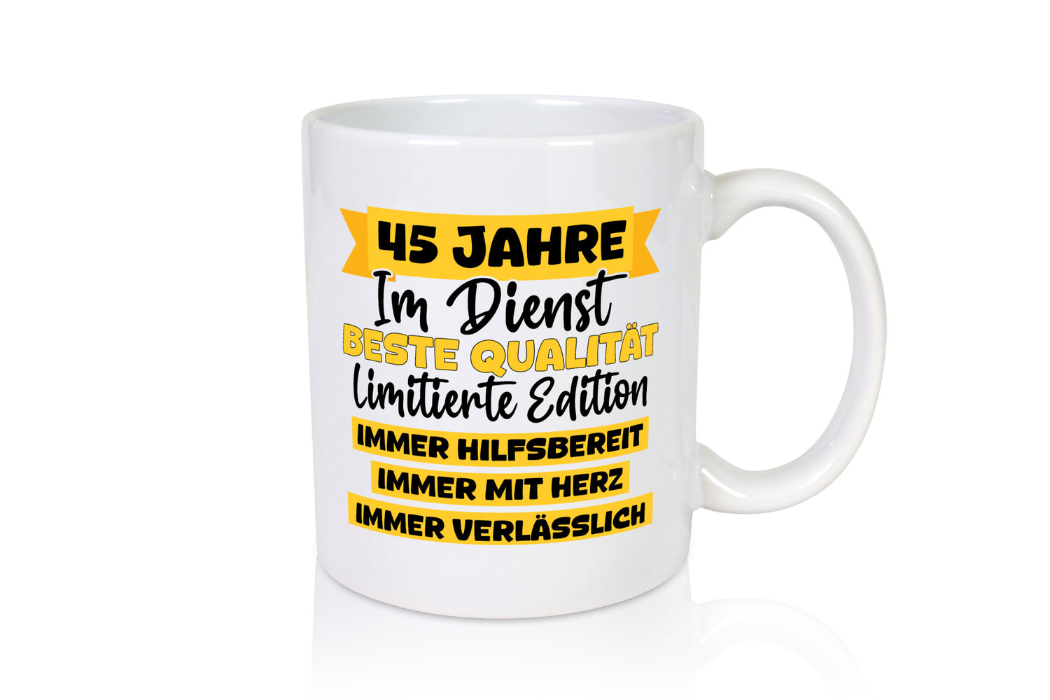 45 Jahre im Dienst | Jubiläum Arbeit v8 Humor Kollegen Büro Geschenkidee Tasse