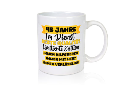 45 Jahre im Dienst | Jubiläum Arbeit v8 Humor Kollegen Büro Geschenkidee Tasse