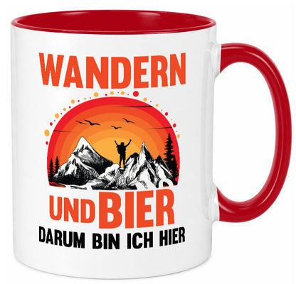 Wandern und Bier darum bin ich hier | lustiger Spruch Geschenk Humor