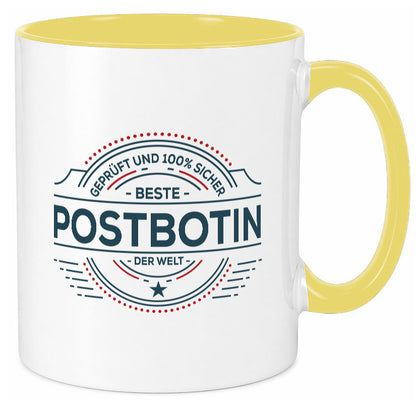 Geprüft und sicher: Postbotin | Beruf Post Briefträger lustiger Spruch Geschenk