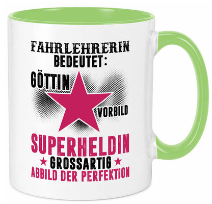 Bedeutung von Fahrlehrerin| Fahrschule lustiger Spruch Geschenk Humor Tasse
