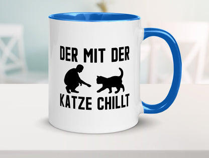 Mit der Katze | Chillen Katzenliebhaber Tierfreund lustiger Spruch Geschenk