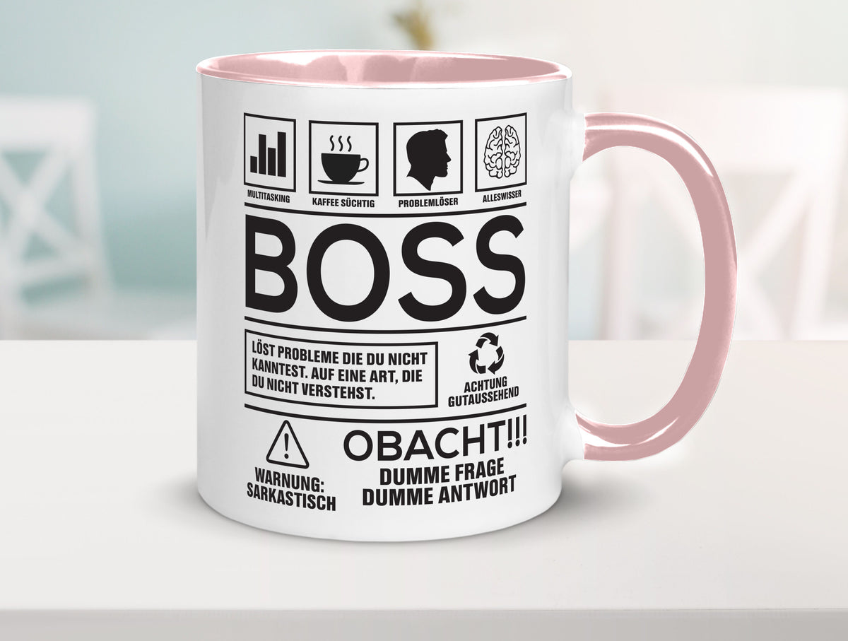 Achtung Probleme Boss | Führungskraft Vorgesetzter lustig Humor Geschenkidee Tasse