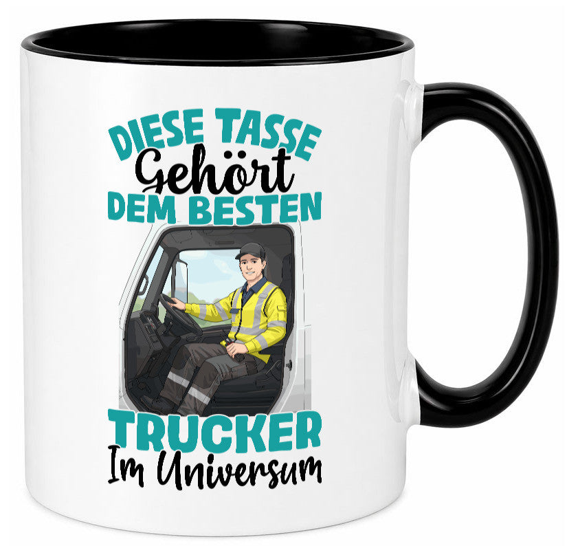 Im Universum: Trucker | LKW Fahrer Beruf Humor Arbeit Kollegen Büro Tasse
