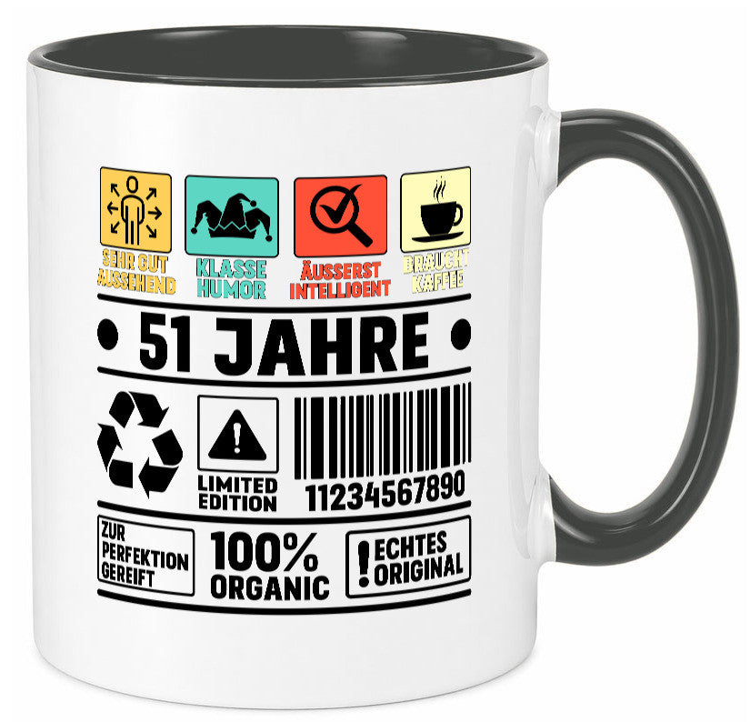 51. Geburtstag | 51 Jahre Humor Limited Edition Geschenkidee Tasse
