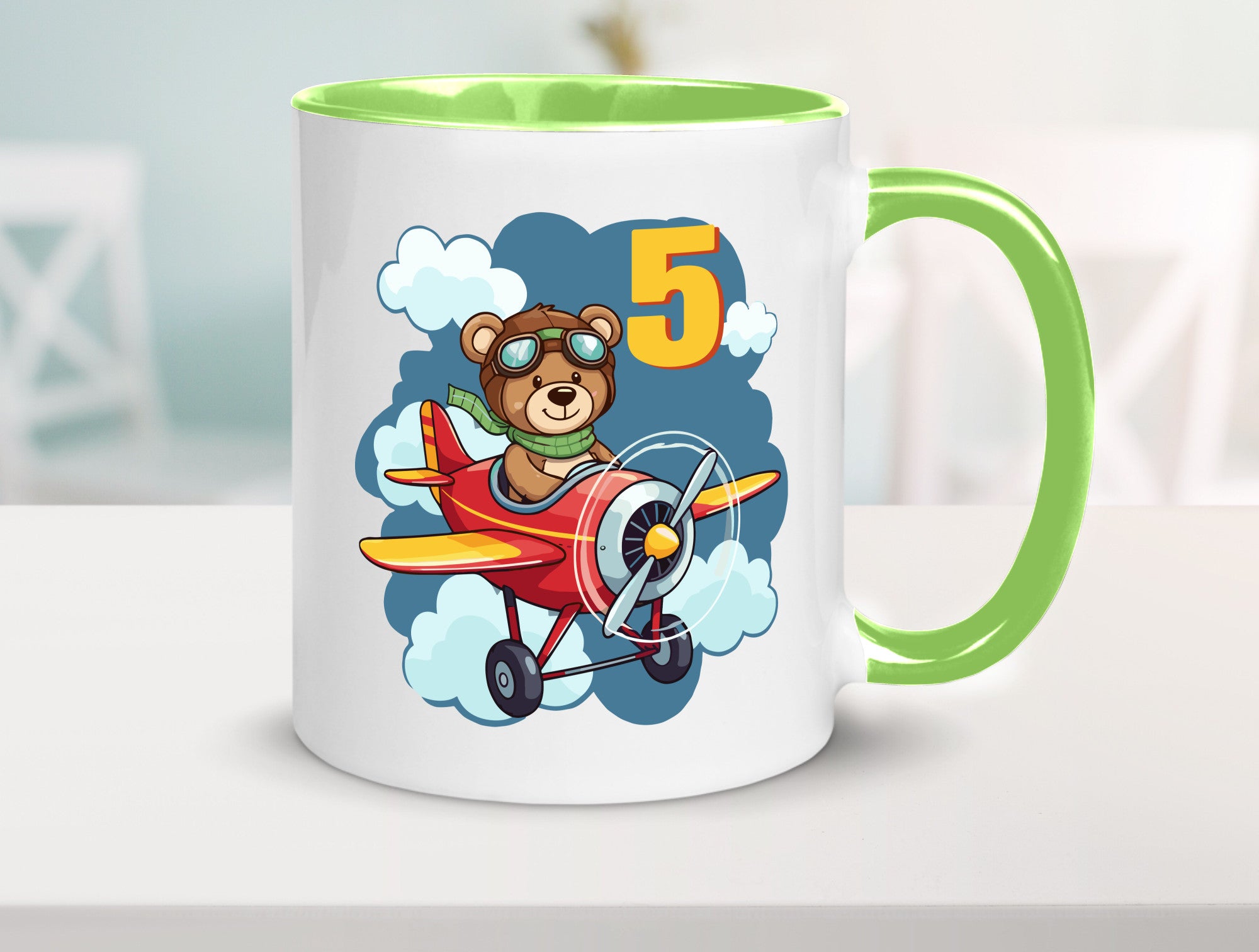 5. Geburtstag | 5 Jahre Kinder Pilot Flugzeug Geschenkidee Humor Tasse