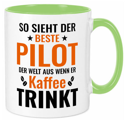 Kaffee trinkt: Pilot | Flugzeug Piloten lustiger Spruch Geschenk Humor