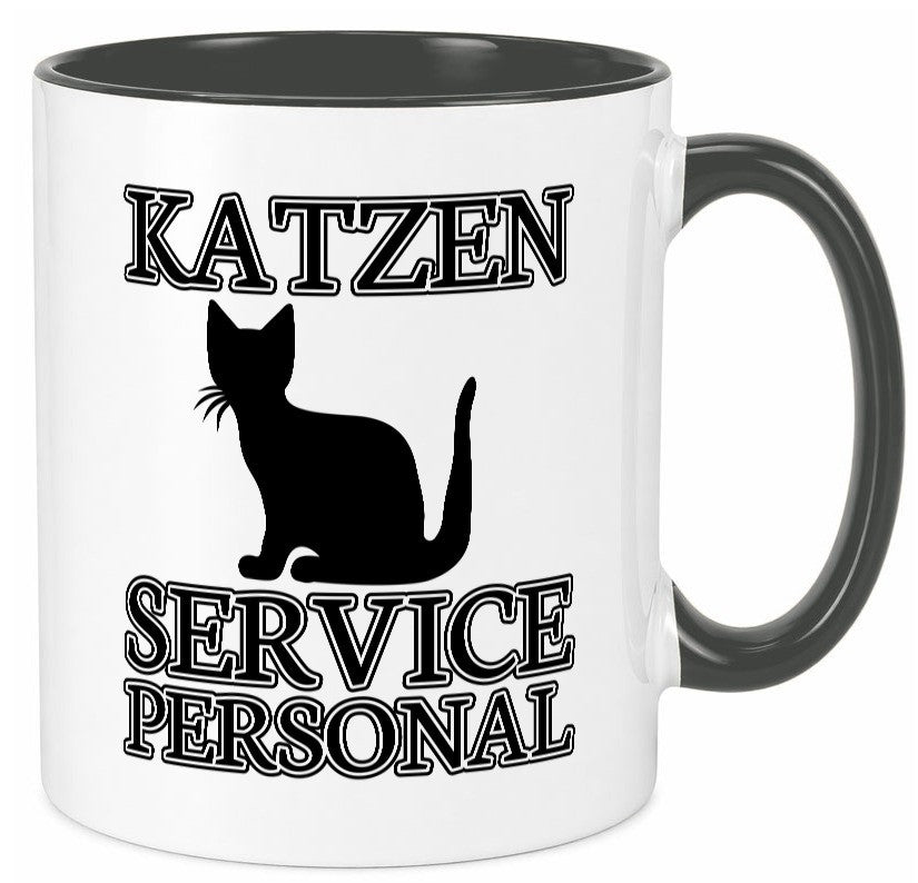 Katzen Service Personal | Katzenbesitzer Tasse Humor lustiger Spruch Geschenk