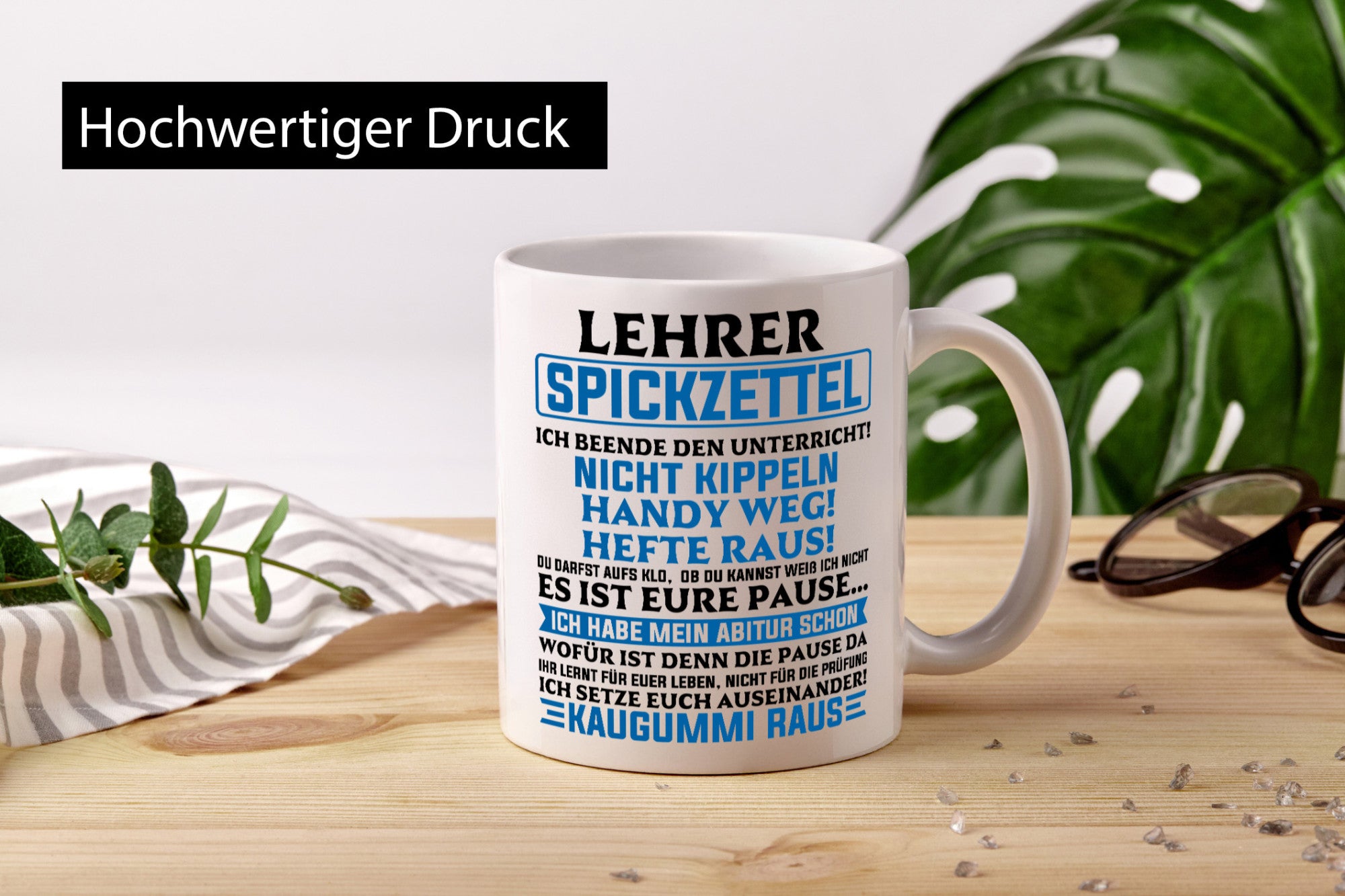 Lehrer Spickzettel | Beruf Tasse lustiger Spruch vl10 Geschenkidee Arbeit