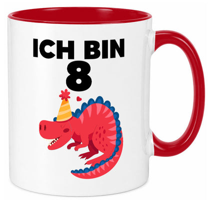 8. Geburtstag | Dino Dinosaurier 8 Jahre lustig Geschenkidee Geschenk Tasse