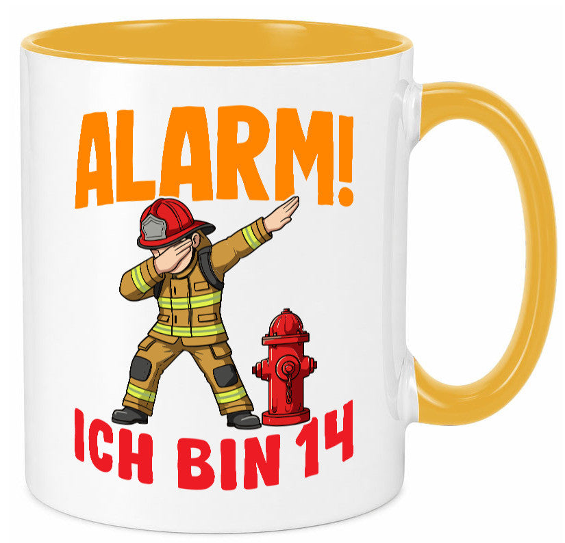14. Geburtstag | 14 Jahre Feuerwehr Junge lustiger Spruch Geschenk Geschenkidee Tasse