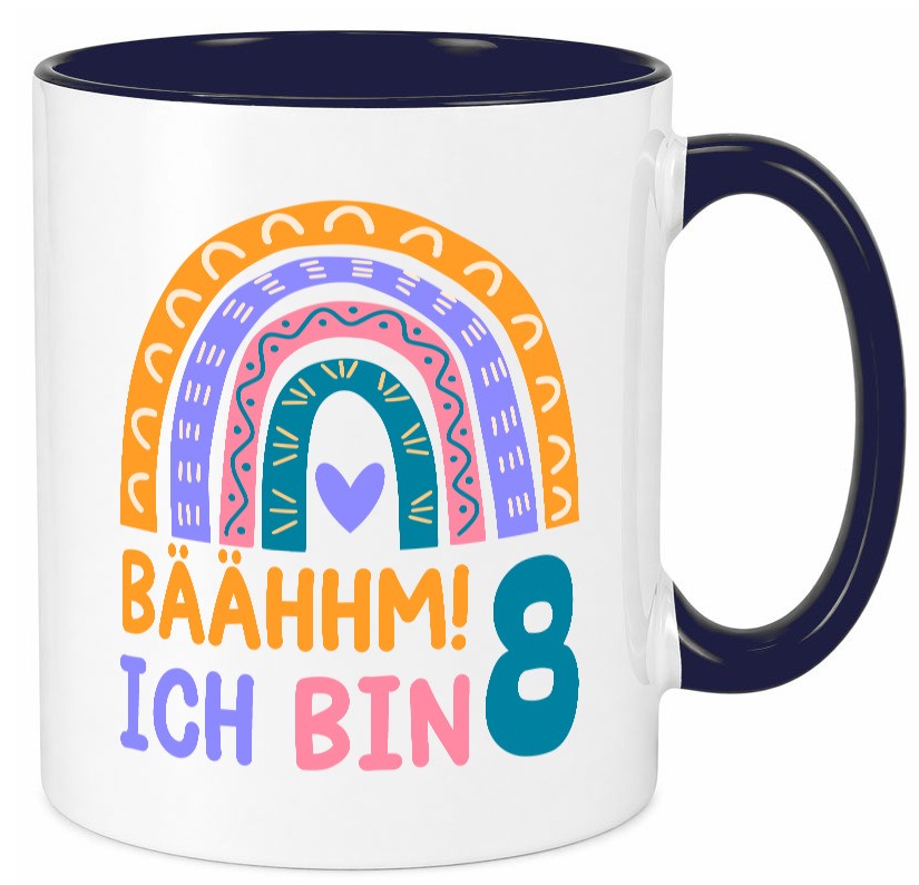 8. Geburtstag | 8 Jahre Regenbogen Bääm Mädchen Geschenk Geschenkidee lustiger Tasse