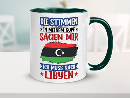 Libyen | Urlaub Stimmen in meinem Kopf Traumland Geschenkidee Humor Tasse