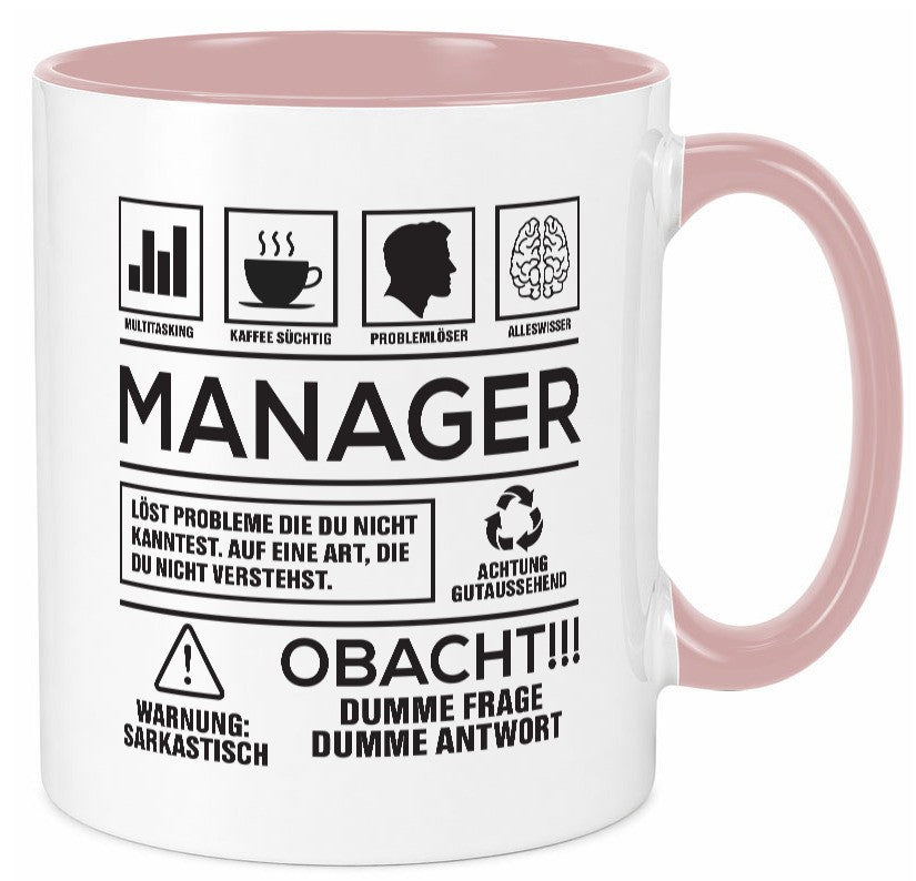 Achtung Probleme Manager | Management lustiger Spruch Geschenk Humor Tasse