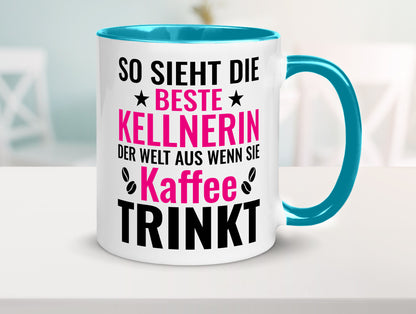 Kaffee trinkt: Kellnerin | Beruf kellnern Bedienung Humor Arbeit Kollegen Büro