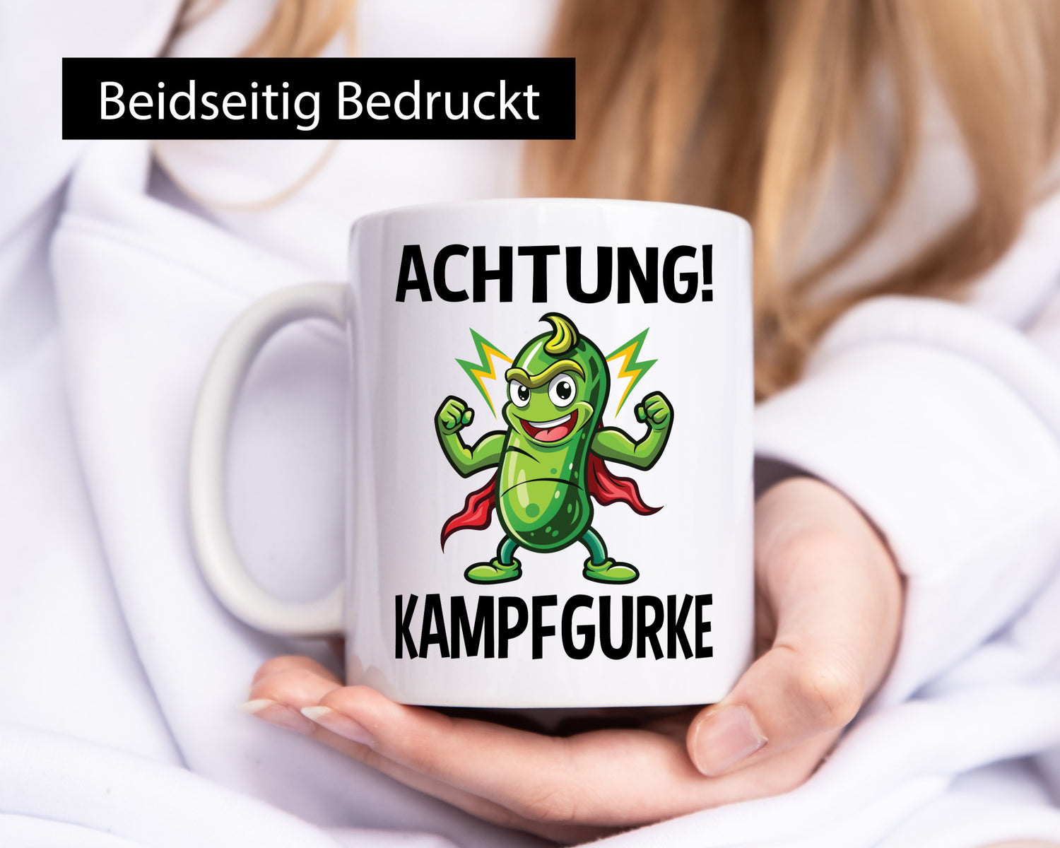 Achtung Kampfgurke | Kult Lustige Gurke v2 Humor Geschenkidee Tasse