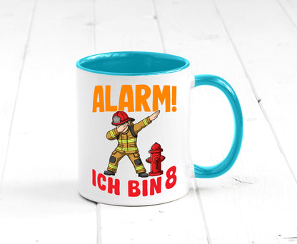 8. Geburtstag | 8 Jahre Feuerwehr Junge lustig Geschenkidee Geschenk Tasse