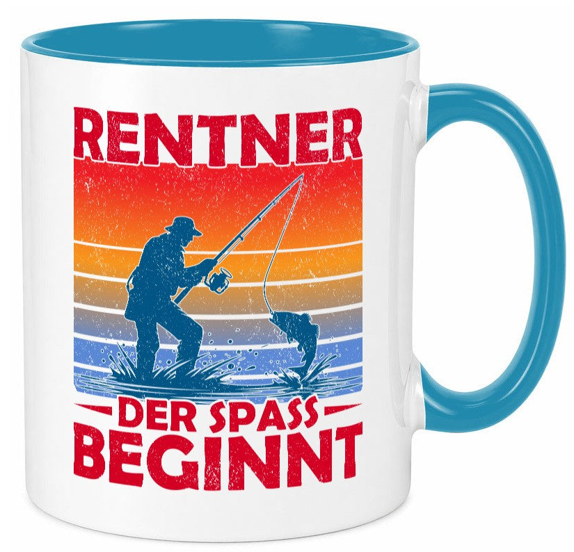 Rentner der spaß beginnt | Ruhestand Angler Angeln lustig Jubiläum Geschenk Tasse