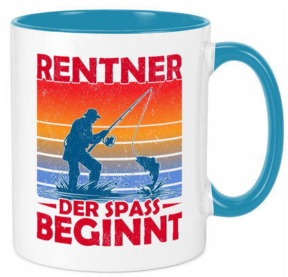 Rentner der spaß beginnt | Ruhestand Angler Angeln lustig Jubiläum Geschenk Tasse