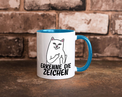 Erkenne die Zeichen | Katze Schatten Mittelfinger Geschenk Tierliebhaber Humor