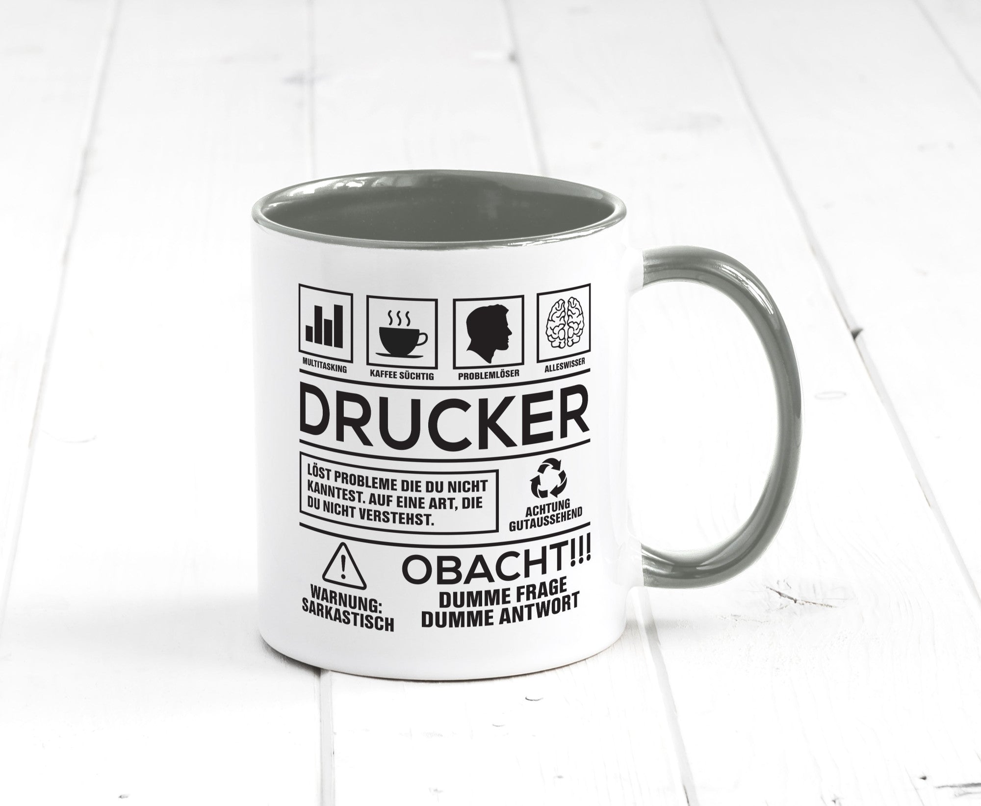 Achtung Probleme Drucker | Druckerei Print Medien Humor Geschenkidee Tasse