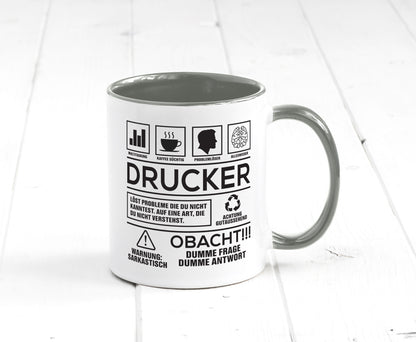Achtung Probleme Drucker | Druckerei Print Medien Humor Geschenkidee Tasse