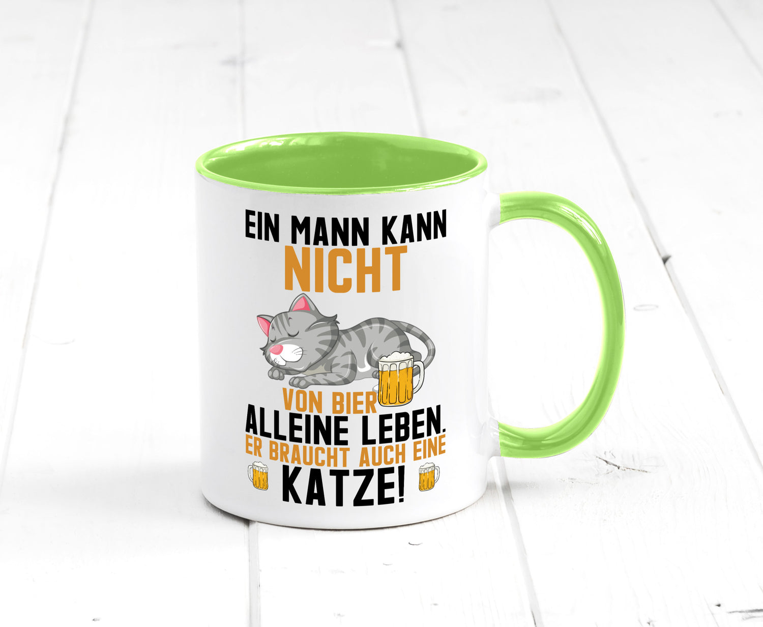 Von Bier leben | Mann braucht eine Katze Katzenliebhaber Geschenk Tierliebhaber
