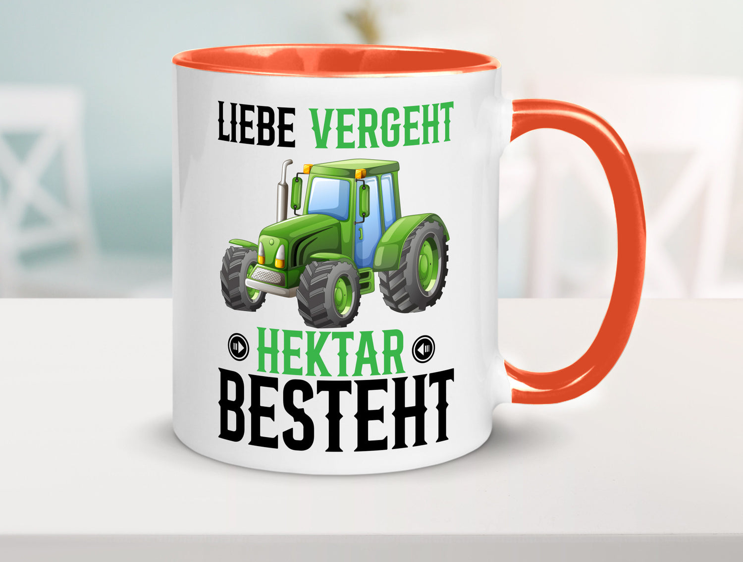 Liebe vergeht Hektar besteht | Traktor Bauer landwirt Humor Geschenkidee Tasse