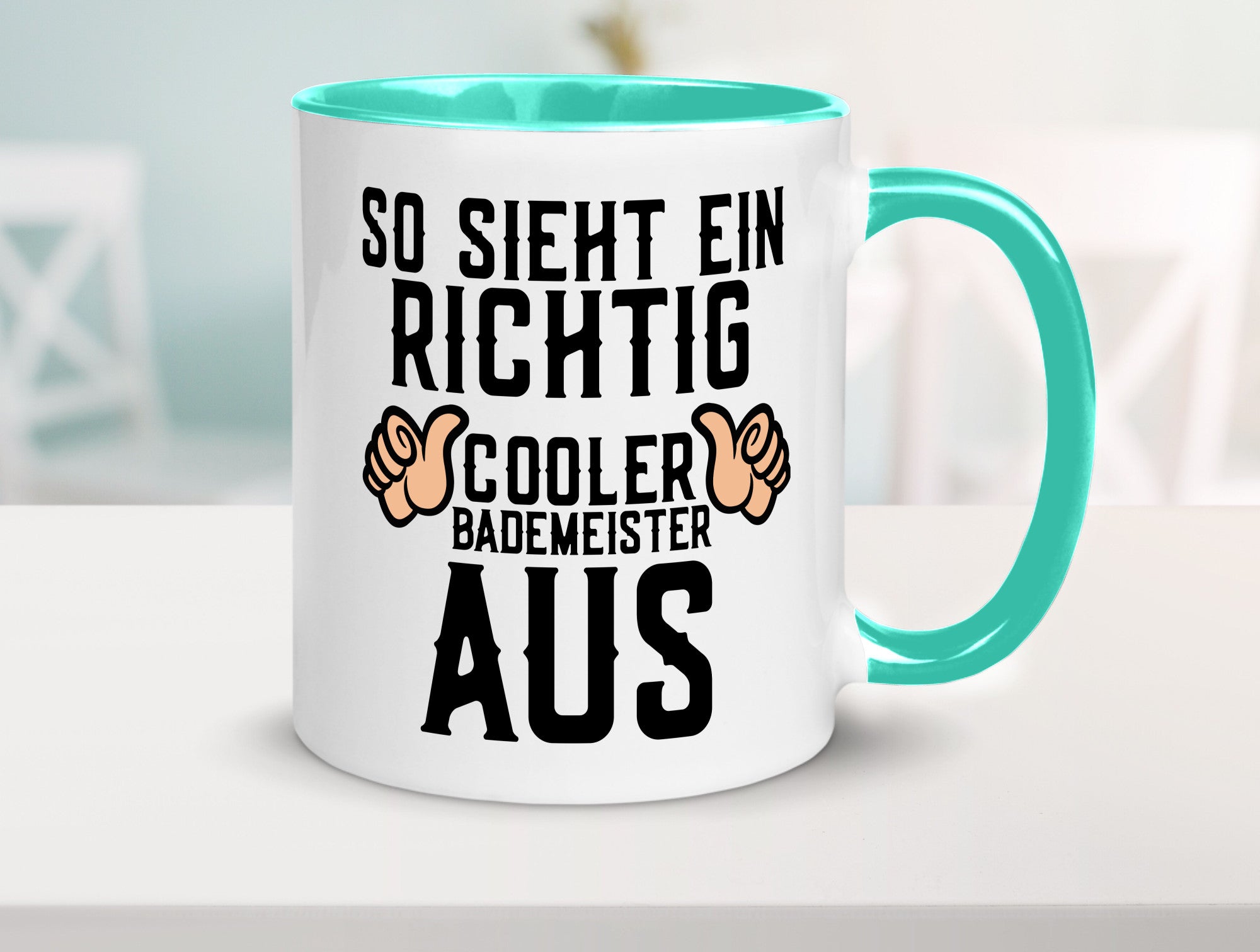 Richtig cooler Bademeister | Daumen hoch Schwimmbad lustig Humor Geschenkidee