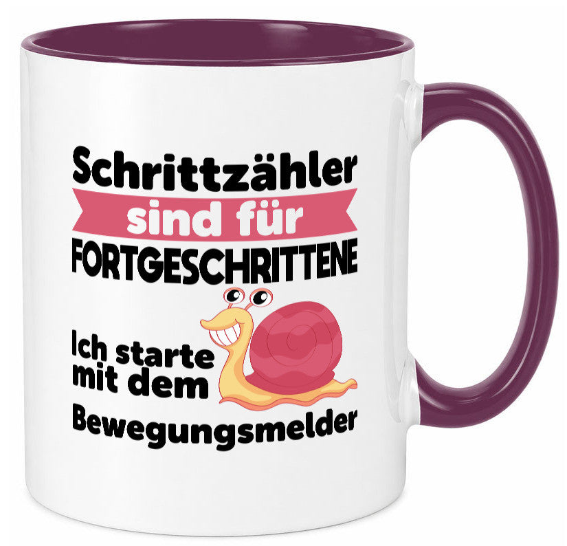 Schrittzähler Fortgeschrittene, Bewegungsmelder | Schnecke Geschenk Humor