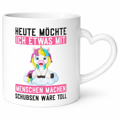 Mit Menschen machen | Schubsen Einhorn Nerv mich ned lustig Humor Geschenkidee