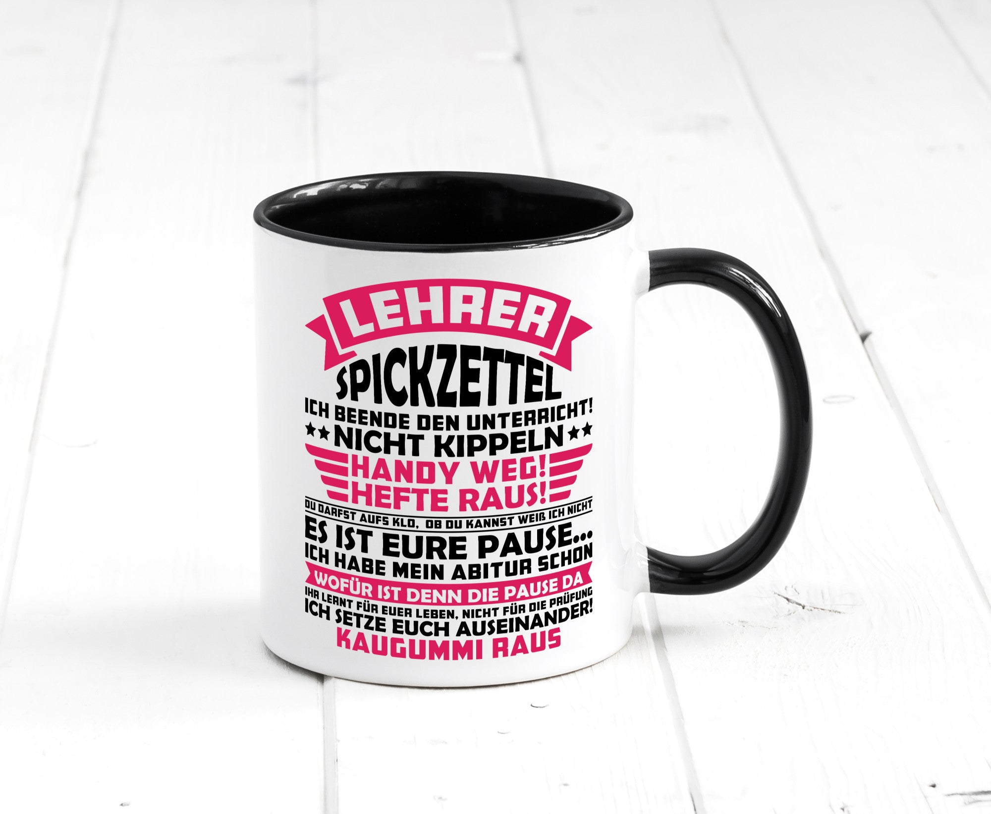 Lehrer Spickzettel | Beruf Tasse lustiger Spruch vl8 Geschenkidee Arbeit