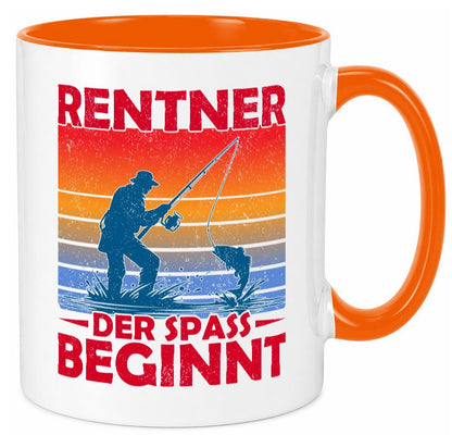 Rentner der spaß beginnt | Ruhestand Angler Angeln lustig Jubiläum Geschenk Tasse