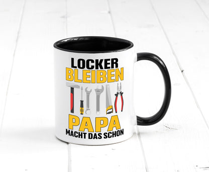 Locker bleiben papa macht das schon | vatertag v2 Geschenkidee Familie Humor Tasse
