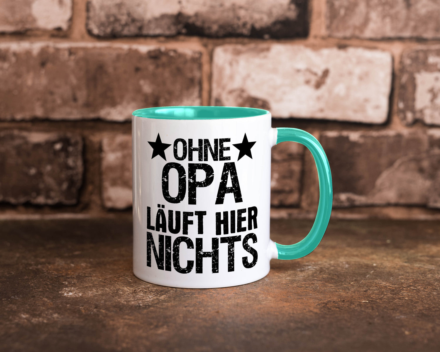 Ohne Opa läuft hier nichts | Sterne Geschenkidee Familie Humor Tasse