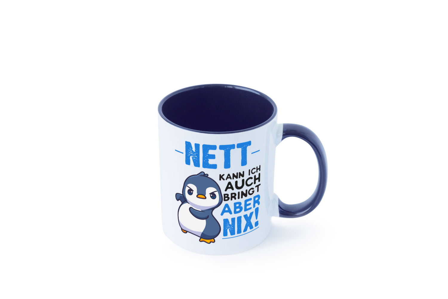 Nett kann ich auch | lustige Spruchtasse Pinguin Geschenk Humor Geschenkidee