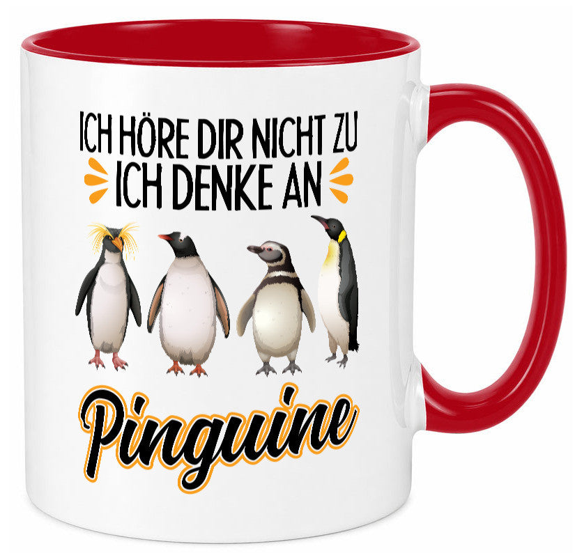 Ich denke an Pinguine Geschenkidee Humor Tasse