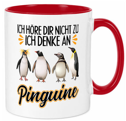 Ich denke an Pinguine Geschenkidee Humor Tasse