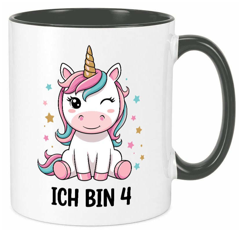 4. Geburtstag | 4 Jahre Einhorn Mädchen lustig Geschenkidee Geschenk Tasse