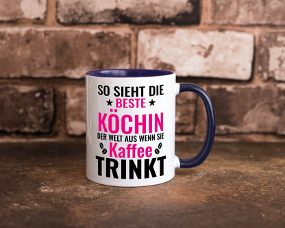 Kaffee trinkt: Köchin | Chefköchin Chefkoch Humor Arbeit Kollegen Büro
