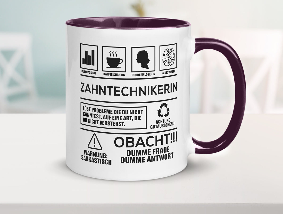 Achtung Probleme Zahntechnikerin | Zahnmedizin Humor Geschenkidee Tasse