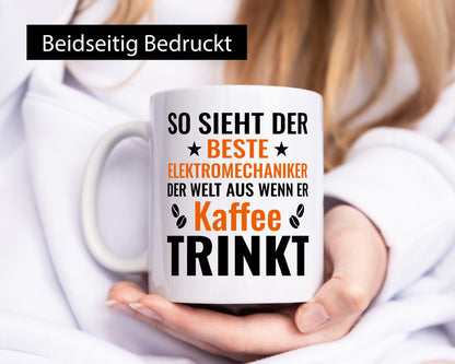 Kaffee trinkt: Elektromechaniker | Mechaniker Geschenkidee Humor Tasse