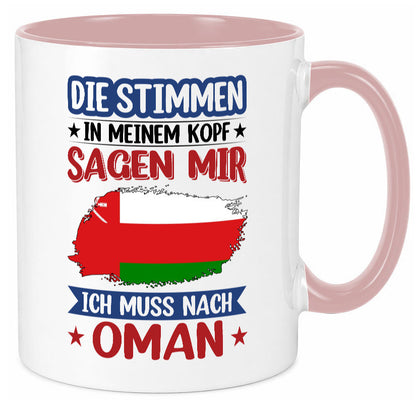 Oman | Urlaub Stimmen in meinem Kopf Traumland v2 lustig Familie Geschenkidee Tasse