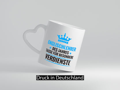 Besonderer Verdienst: Englischlehrer | Schule Englisch Geschenkidee Humor Tasse