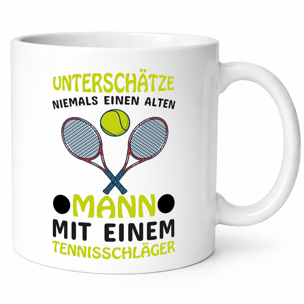 Alter Mann mit Tennis Schläger | Männer Tasse Humor lustiger Spruch Geschenk