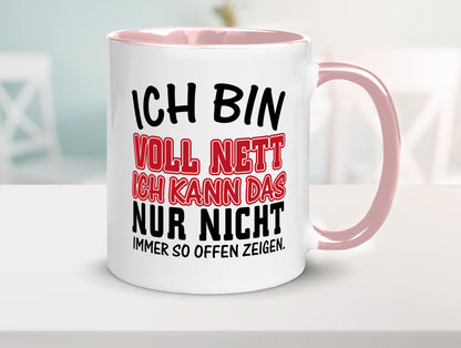 Ich bin voll nett Geschenkidee Humor Tasse