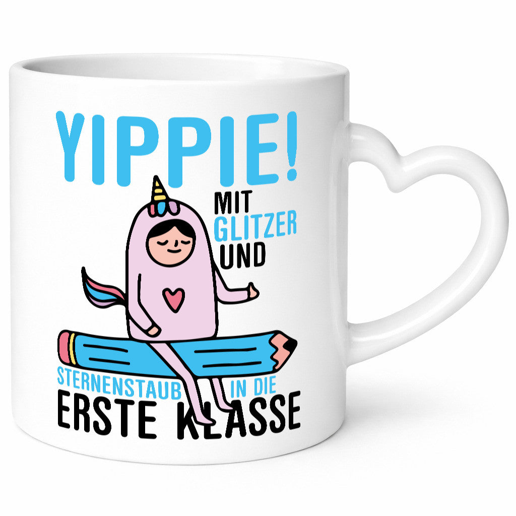 Mit Glitzer und Sternenstaub | Einschulung Einhorn lustiger Spruch Geschenk