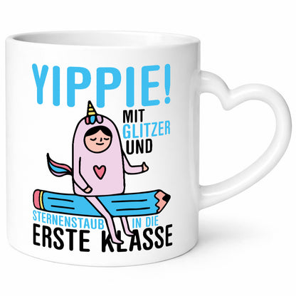 Mit Glitzer und Sternenstaub | Einschulung Einhorn lustiger Spruch Geschenk