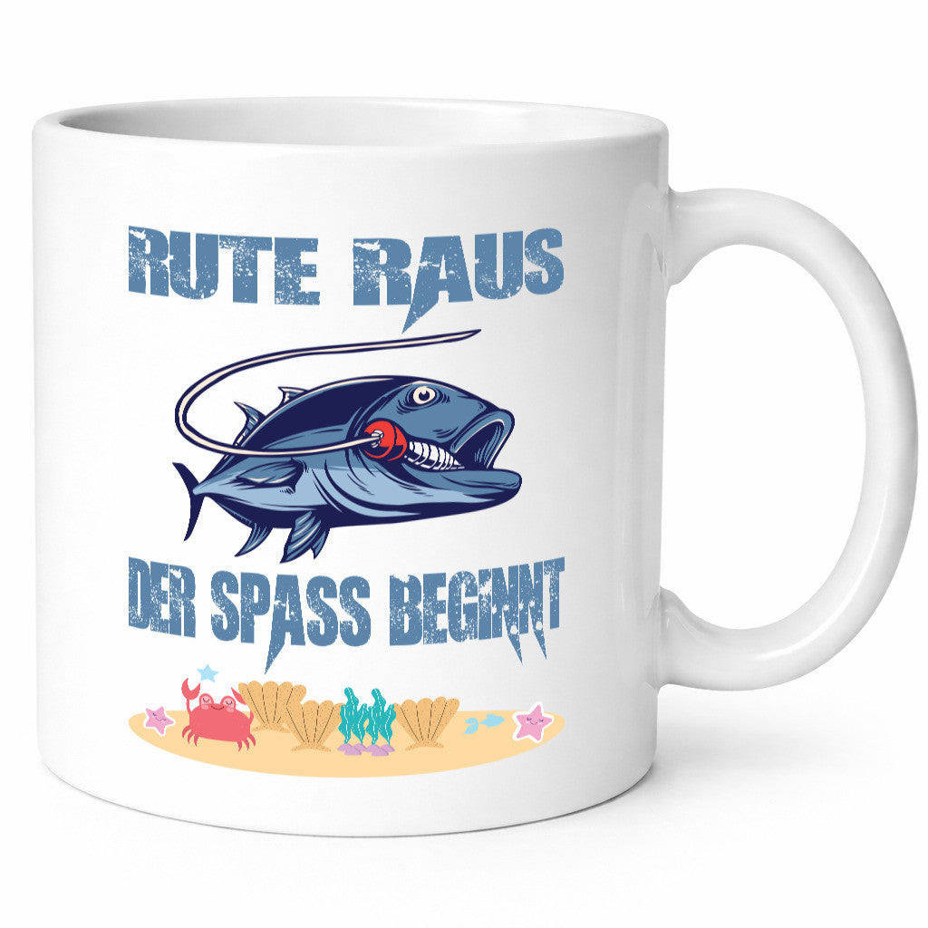 Rute raus der spass beginnt | angeln Angler Humor Geschenkidee Tasse